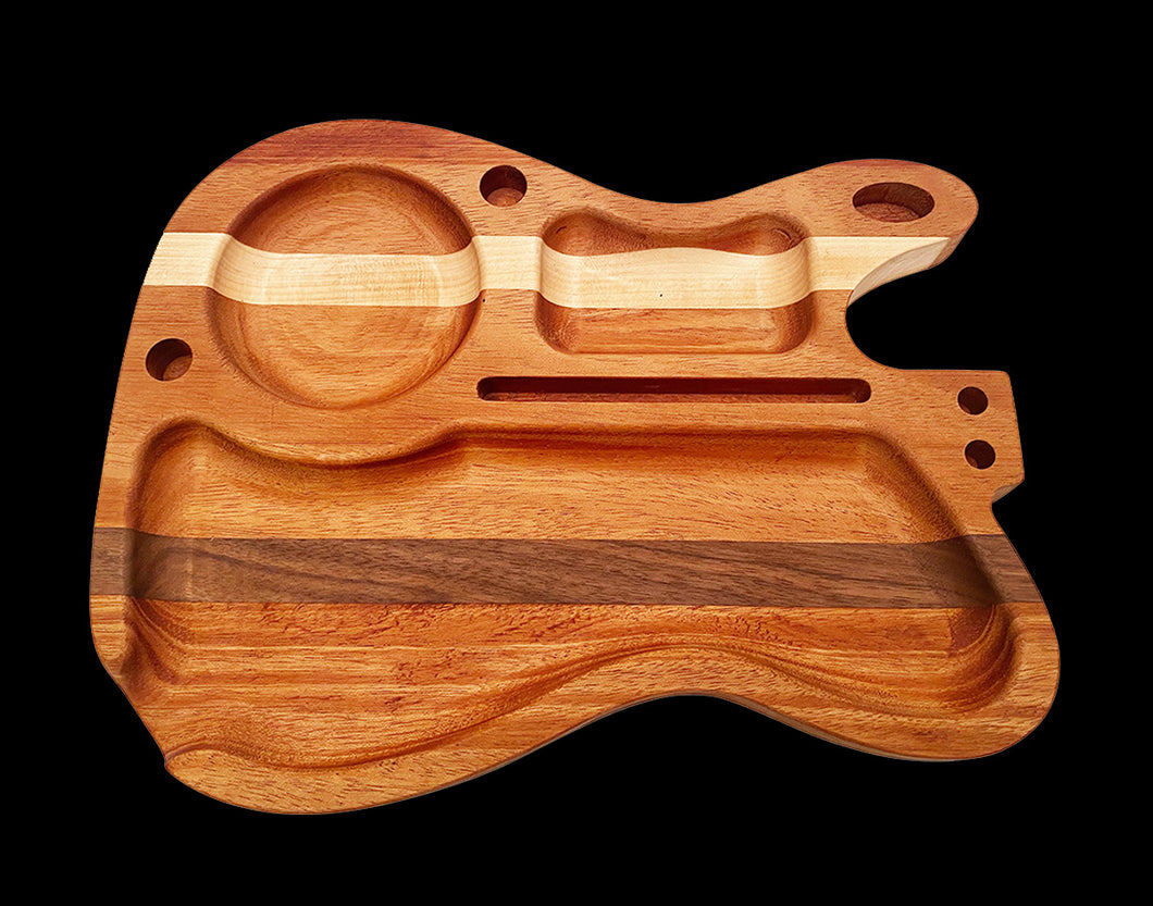 Telecaster Guitar Wood Rolling Tray